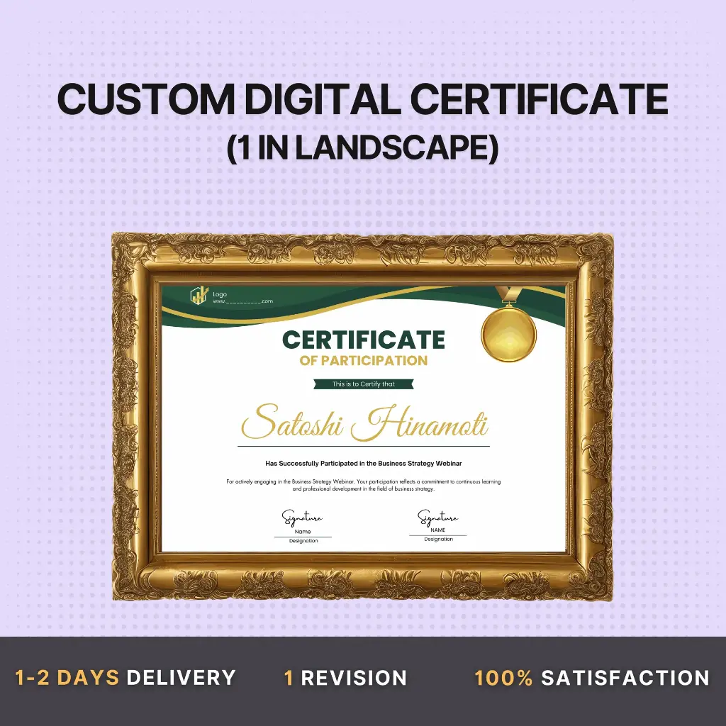 Standard Certificate Design (Landscape)