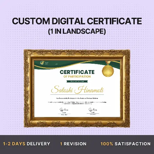 Standard Certificate Design (Landscape)
